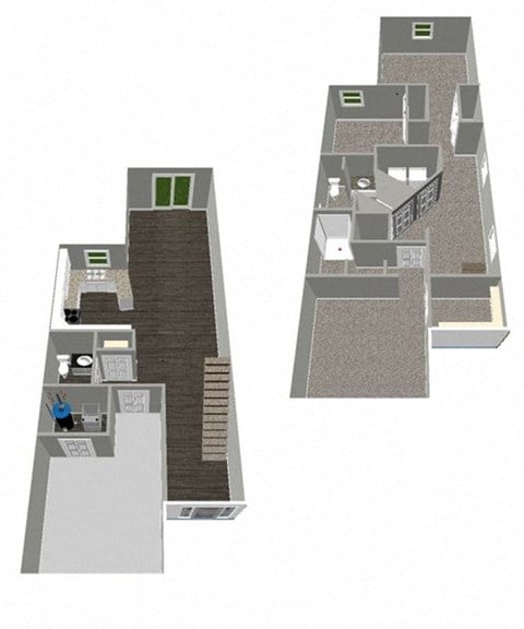 Floor plan for 3 beds, 2.5 baths, 1452 sqft